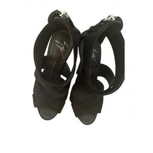 Giuseppe Zanotti black suede platform heels